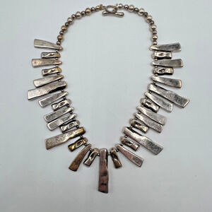 Handcrafted Sterling Silver Statement Necklace - 17.5" - Unique